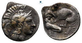Calabria. Tarentum circa 325-280 BC. Diobol AR