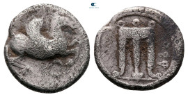 Bruttium. Kroton circa 525-425 BC. Triobol AR