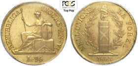 Genova, Repubblica Ligure (1798-1805), 96 Lire 1803, RR Au mm 33,5 g 25,21 conservazione eccezionale introvabile in questa qualità, in Slab PCGS MS64 ...