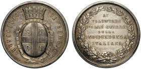 Reggio Emilia, Medaglia 1859 del Municipio ai volontari nelle guerre dell'indipendenza italiana, opus Ferraris, RR Bra-325 Ag mm 29 g 11,47 SPL-FDC