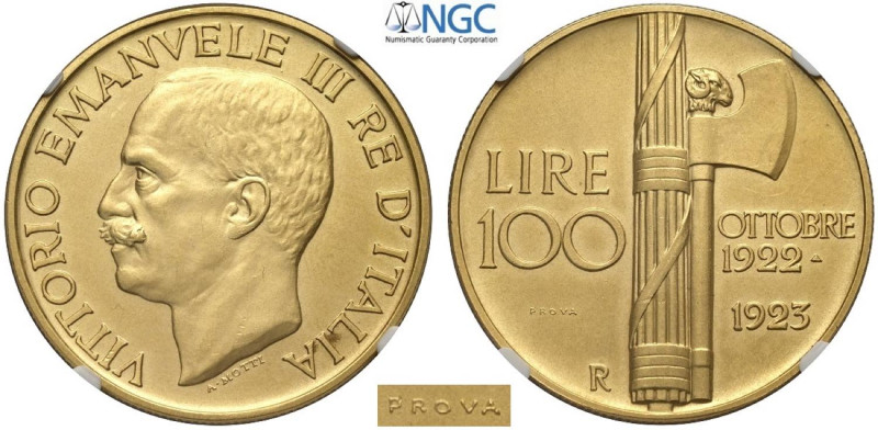 Regno d'Italia, Vittorio Emanuele III (1900-1943), 100 Lire 1923 Prova, RRR Pag-...