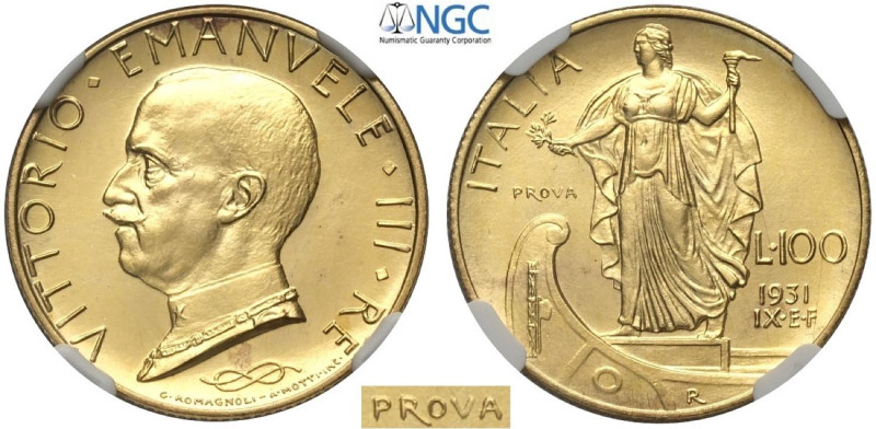 Regno d'Italia, Vittorio Emanuele III (1900-1943), 100 Lire 1931 Prova, RRRR Pag...