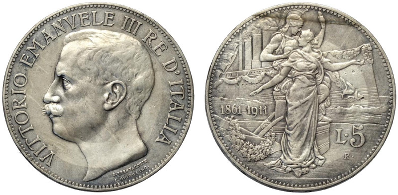 Regno d'Italia, Vittorio Emanuele III (1900-1943), 5 Lire 1911, Rara Ag mm 37 g ...