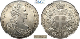 Regno d'Italia, Vittorio Emanuele III Colonia Eritrea (1900-1943), Tallero 1918 Prova, RR Ag mm 40 g 28,07 in Slab NGC MS63