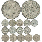 Regno d'Italia, Vittorio Emanuele III (1900-1943), Lotto di 15 monete differenti da 2 Lire, si segnala: 1902 (Rara, pulita BB-SPL), 1905 (BB-SPL), 190...