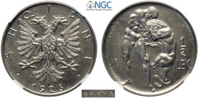 Albania, Ahmet Bey Zogu (1925-1939), Prova 1/2 Lek 1926, Mintage: 25, RRRR Pag-821 KM-Pr5, Ni mm 24 g 6,00 conservazione eccezionale, in Slab NGC MS66...
