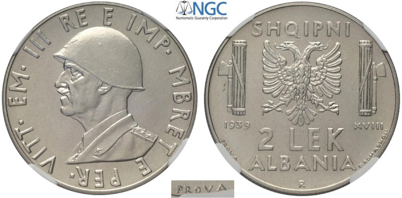 Albania, Italian Occupation WWII, Vittorio Emanuele III (1939-1943), Prova 2 Lek...