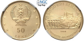 Albania, People's Socialist Republic (1945-1990), 50 Leke 1968 Paris Mint (cornucopia) Red Gold, Mintage: estimated 24, RRR KM-missing, Au mm 26 g 9,8...