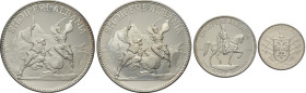 Albania, People's Socialist Republic (1945-1990), Silver Lot (4): 25 Leke 1970, 25 Leke 1970, 10 Leke 1970, 5 Leke 1970. Mintage: 500, Ag mm 60, 60, 4...