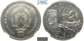 Albania, People's Socialist Republic (1945-1990), Nickel Essai 5 Leke 1986, Mintage: 10, RRRR KM-E13, Ni mm 39. Di grande rarità, non abbiamo reperito...