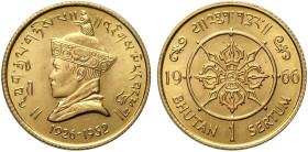 Bhutan, Jigme Dorji Wangchuk (1952-1972), Sertum 1966 (Sovereign), Au mm 22 g 7,98 q.FDC