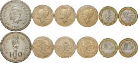 France and Monaco, Essai Lot (6): Essai 10 Francs 1988; Essai 10 Francs 1989; New Hebrides Silver Essai 100 Francs 1966; Monaco Essai 10 Francs 1982 (...