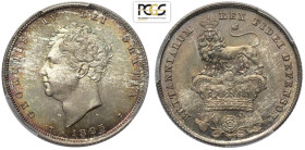 Great Britain, George IV (1820-1830), Shilling 1825 Bare Head, S-3812 Ag mm 23 g 5,66 di eccezionale qualità e meravigliosa patina, in Slab PCGS MS66+...