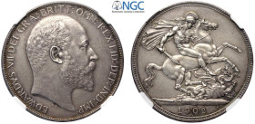 Great Britain, Edward VII (1901-1910), Crown 1902, Ag mm 38,6 g 28,28 in Slab NGC PF61 Matte