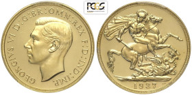 Great Britain, George VI (1936-1952), 2 Pounds 1937, Au mm 28 g 15,98 di alta qualità, in Slab PCGS PR63