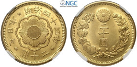 Japan, Matsuhito (1867-1912), 20 Yen year 44 (1911), Au mm 28,8 g 16,67 alta conservazione, in Slab NGC MS63