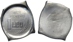 Romania, Ferdinand I (1914-1927), Lead Uniface Reverse Pattern Leu 1923 Huguenin, Sch&St-127-1.1, Pb mm 23 g 10,33 FDC