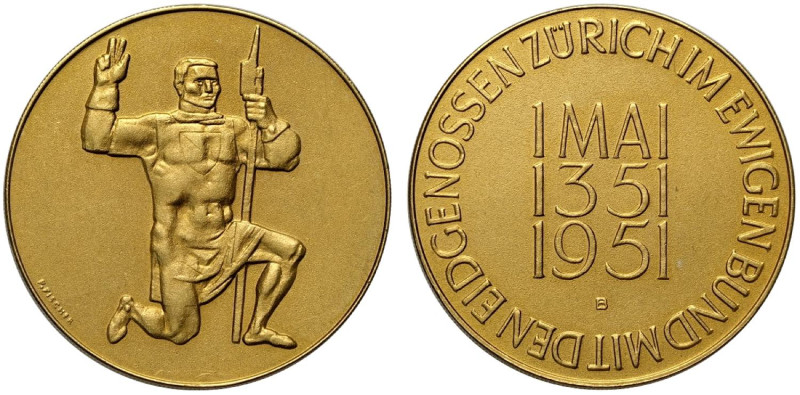 Switzerland Zurich, Gold Medal 1951, Au mm 33 g 26,96 FDC/Matte Proof