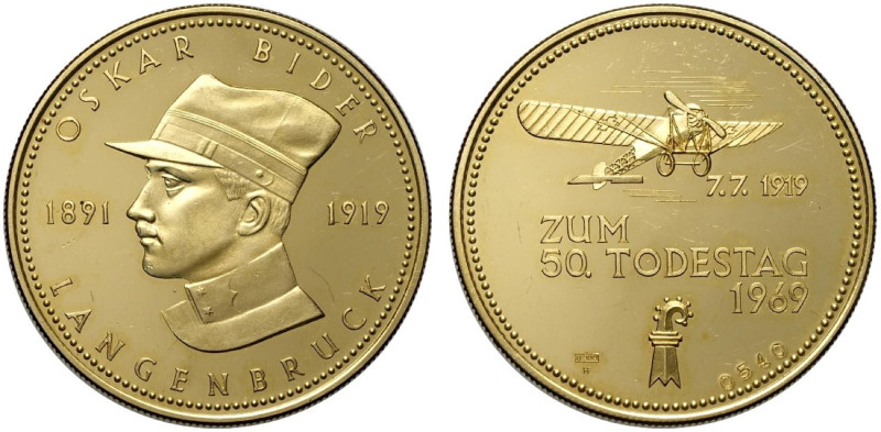 Switzerland Basel, Gold Medal 1969 Langenbruck, Au mm 33,5 g 26,01 FDC/Proof