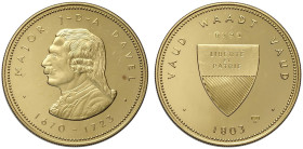 Switzerland, Gold Medal nd Major Davel, Au mm 33,5 g 26,00 q.FDC/Proof