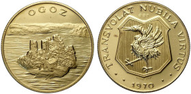 Switzerland Freiburg, Gold Medal 1970 Ogoz Island, Au mm 33,5 g 26,06 FDC/Proof