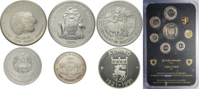 World Coins, Lot: Switzerland Proof Set 1991; Ethiopia 20 Birr 1984 Mintage 372 original box & COA; Transnistria Silver 100 Roubles 2020 Mintage 200; ...