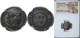 Rome Roman Empire ND (320-321) εSIS★ AE Follis - Constantinus I (VOT XX DN CONSTANTINI MAX AVG) Bronze Siscia Mint 2.9g NGC CH AU RIC VII 159 OCRE ric...