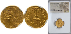 Byzantine states Byzantine Empire ND (661-663) CONOBΘ AV Solidus - Constans II and Constantine IV (VICTORIA AVGU) Gold Constantinopolis Mint 4.5g NGC ...