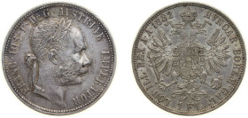 Austria Austro-Hungarian Empire 1882 1 Florin - Franz Joseph I Silver (.900) Vienna Mint (5476005) 12.34g AU KM 2222 Schön 149