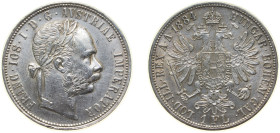 Austria Austro-Hungarian Empire 1884 1 Florin - Franz Joseph I Silver (.900) Vienna Mint (4303125) 12.34g AU KM 2222 Schön 149