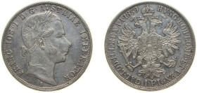 Austria Empire 1859 A 1 Florin - Franz Joseph I Silver (.900) Vienna Mint (18101091) 12.34g AU KM 2219