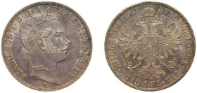 Austria Empire 1861 A 1 Florin - Franz Joseph I Silver (.900) Vienna Mint (12966333) 12.34g AU KM 2219