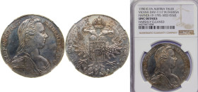 Austria Archduchy of Austria Holy Roman Empire 1780 IC-FA 1 Thaler - Maria Theresia (Vienna) Silver (.833) Vienna Mint 28.067g NGC UNC Surface hairlin...