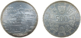 Austria Second Republic 1980 500 Schilling (Steyr) Silver (.640) (Copper .360) Vienna Mint (825800) 24g BU KM 2947