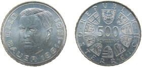 Austria Second Republic 1981 500 Schilling (Otto Bauer) Silver (.640) (Copper .360) Vienna Mint (929000) 24g BU KM 2953