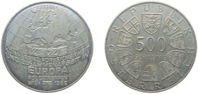 Austria Second Republic 1986 500 Schilling (European Conference) Silver (.925) Vienna Mint (202600) 24g BU KM 2979