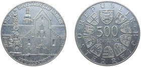 Austria Second Republic 1987 500 Schilling (Holy Cross Church) Silver (.925) Vienna Mint (153200) 24g BU KM 2983
