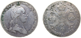 Belgium Austrian Netherlands Possession 1787 1 Kronenthaler - Joseph II (Type 1) Silver (.873) Brussels Mint (256458) 29.3g VF KM 32 Dav ECT 1284