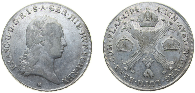 Belgium Austrian Netherlands Possession 1794 H 1 Kronenthaler - Franz II (Type I...