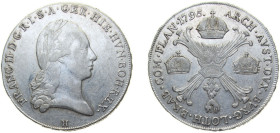 Belgium Austrian Netherlands Possession 1795 H 1 Kronenthaler - Franz II (Type II) Silver (.873) Günzburg Mint 29.44g XF KM 62.1 KM 62.2 KM 239 KM 246...