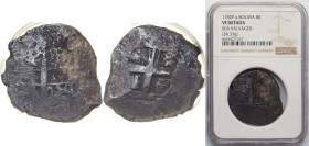Bolivia Spanish colony 1750 P q 8 Reales - Fernando VI Obverse: Clear Mintmark "P" at top left, Date at bottom middle Silver (.917) Potosi Mint 23.37g...