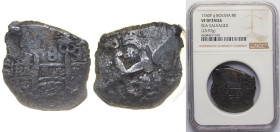 Bolivia Spanish colony 1750 P q 8 Reales - Fernando VI Obverse: Clear Official's Initial "q" at top right; Reverse: Clear Mintmark "P" at left Silver ...