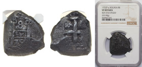 Bolivia Spanish colony 1752 P q 8 Reales - Fernando VI Obverse: Clear Date at bottom middle Silver (.917) Potosi Mint 23.59g NGC VF Sea Salvaged KM 40