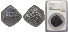 Bolivia Spanish colony 1753 P q 8 Reales - Fernando VI Obverse: Clear Date at bottom middle Silver (.917) Potosi Mint 23.93g NGC XF Sea Salvaged KM 40
