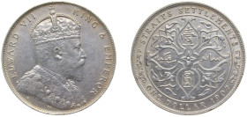 British Malaysia Straits Settlements British colony 1907 H 1 Dollar - Edward VII Silver (.900) Heaton and Sons / The Mint Birmingham Limited (4000000)...