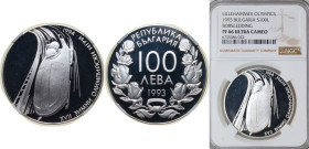 Bulgaria Republic 1993 100 Leva (XVII Winter Olympic Games - Bobsleigh) Silver (.925) Sofia Mint (33690) 23.33g NGC PF 66 KM 209
