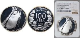 Bulgaria Republic 1993 100 Leva (XVII Winter Olympic Games - Bobsleigh) Silver (.925) Sofia Mint (33690) 23.33g NGC PF 69 KM 209
