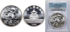 China People's Republic of China 1989 10 Yuan (Panda) Silver (.999) (250000) 31.1g PCGS MS 69 KM A221