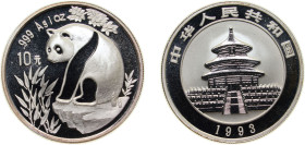 China People's Republic of China 1993 10 Yuan (Panda) Silver (.999) (120000) 31.1g PF KM 485 Y 361