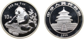 China People's Republic of China 1998 10 Yuan (Panda) Silver (.999) (250000) 31.1g BU KM 1126